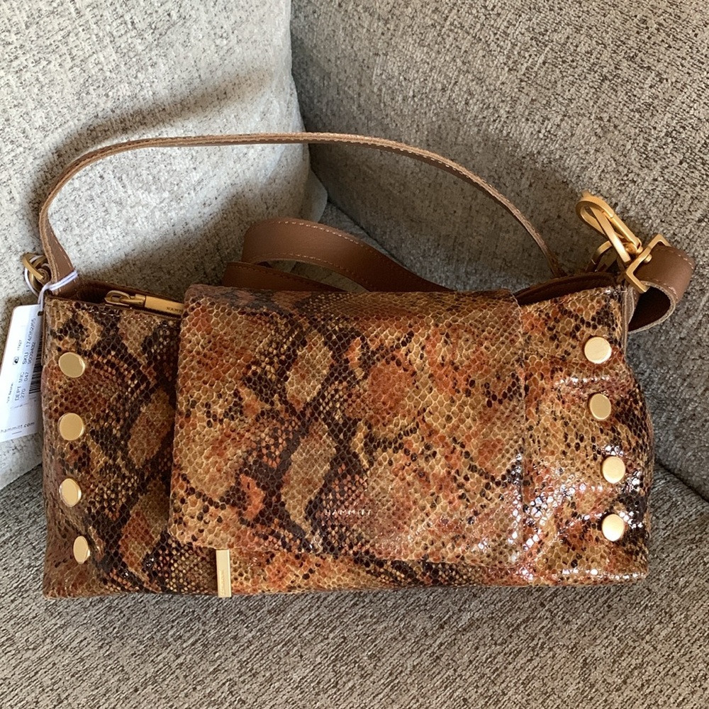 Hammitt VIP Satchel in Centerpiece Snake with Brushed Gold Hardware!! BR…